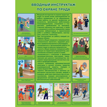 ПП03 Вводный инструктаж по безопасности труда (ламинированная бумага, a2, 1 лист) - Плакаты - Охрана труда - vektorb.ru